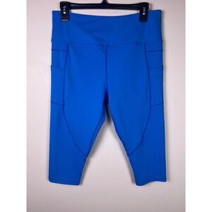 Zyia Active Blue High Waisted Capri Leggings with Pockets Size 14-16 Cobalt